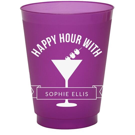 Happy Hour Martini Colored Shatterproof Cups